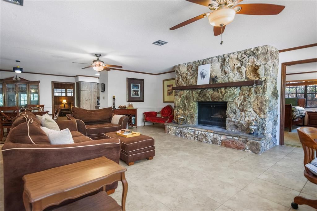 Dining room, Fireplace, Interior, Living room