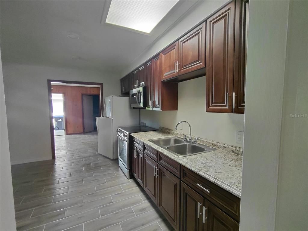 Interior, Kitchen, Wood Texture Flooring