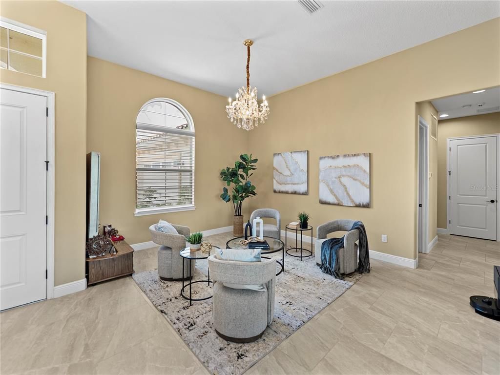 Chandelier, Interior, Living room, Recessed Lighting, Wood Texture Flooring