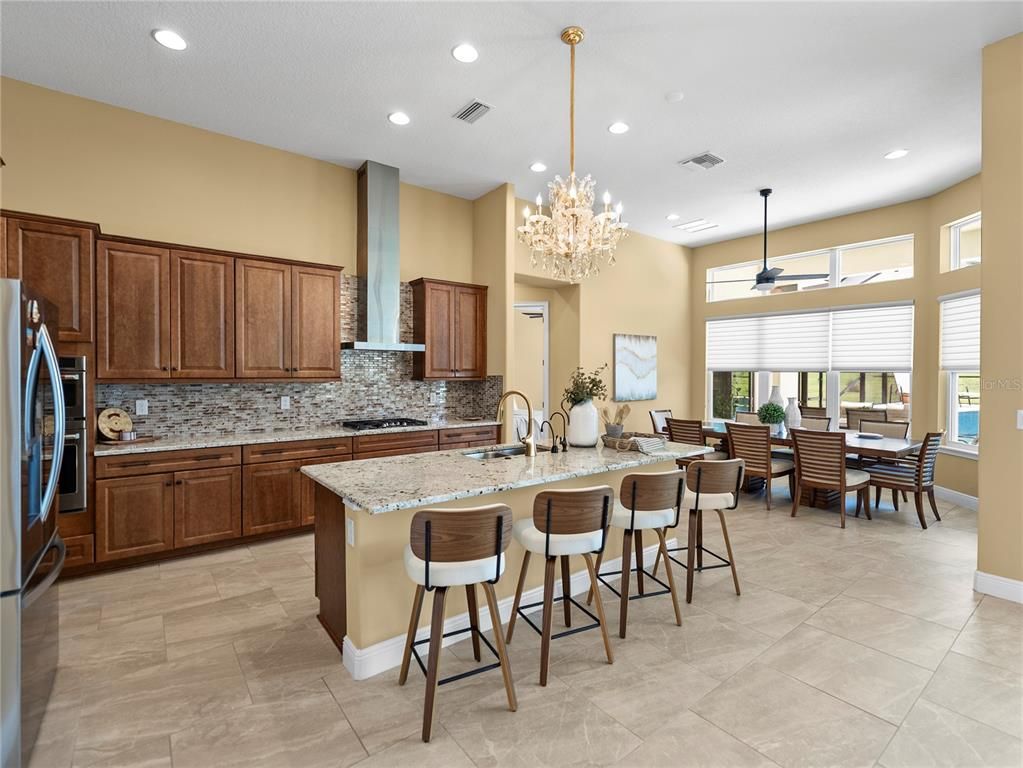 Chandelier, Dining room, Interior, Kitchen, Recessed Lighting