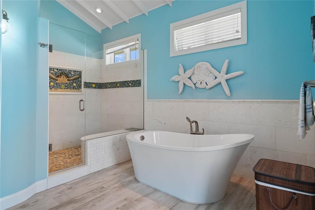 Bathroom, Free Standing Baths, Interior, Wood Texture Flooring