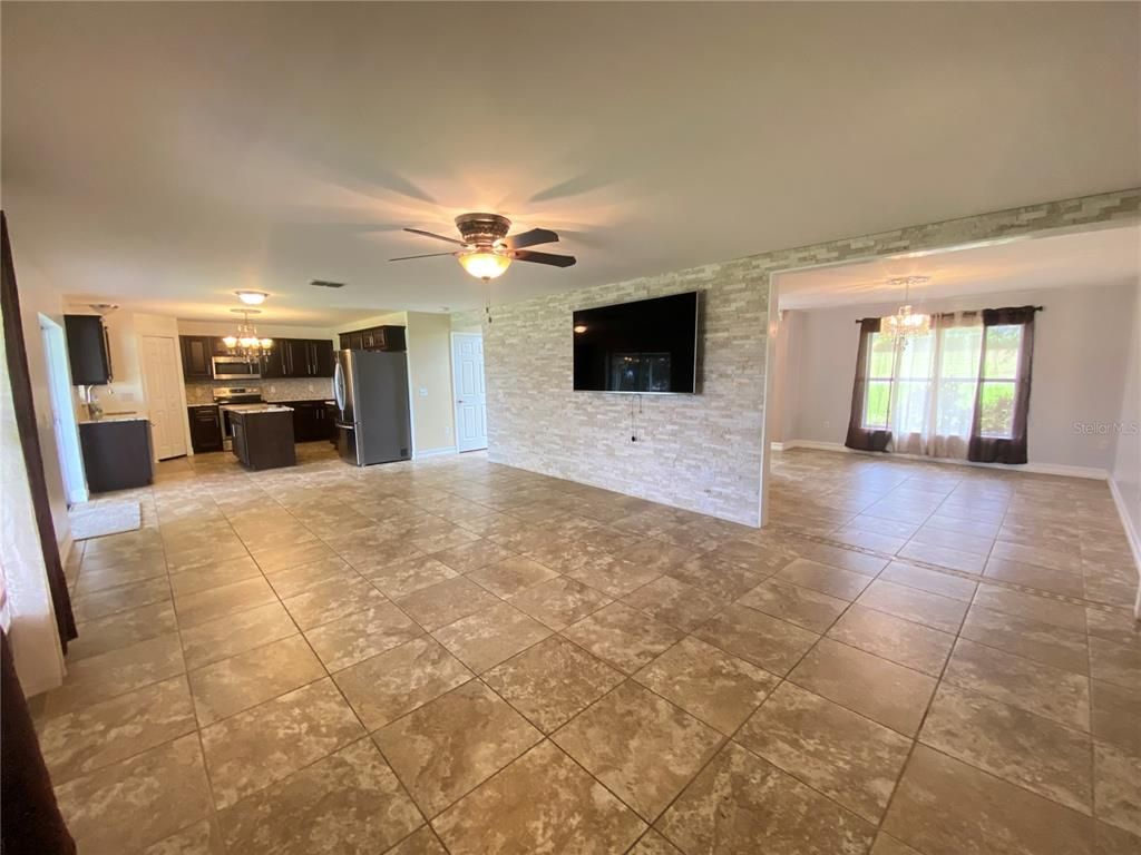 Empty room, Fireplace, Interior, Kitchen, Stone Walls