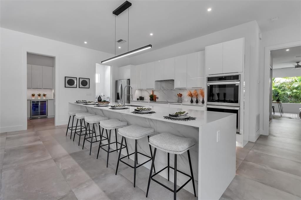 Interior, Kitchen, Pendant Lights, Recessed Lighting, Stainless Steel Appliances