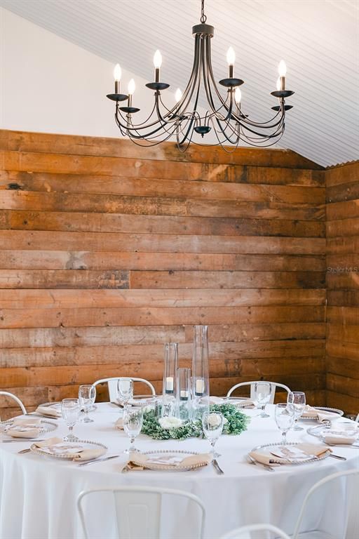 Chandelier, Dining room, Interior, Wooden Walls