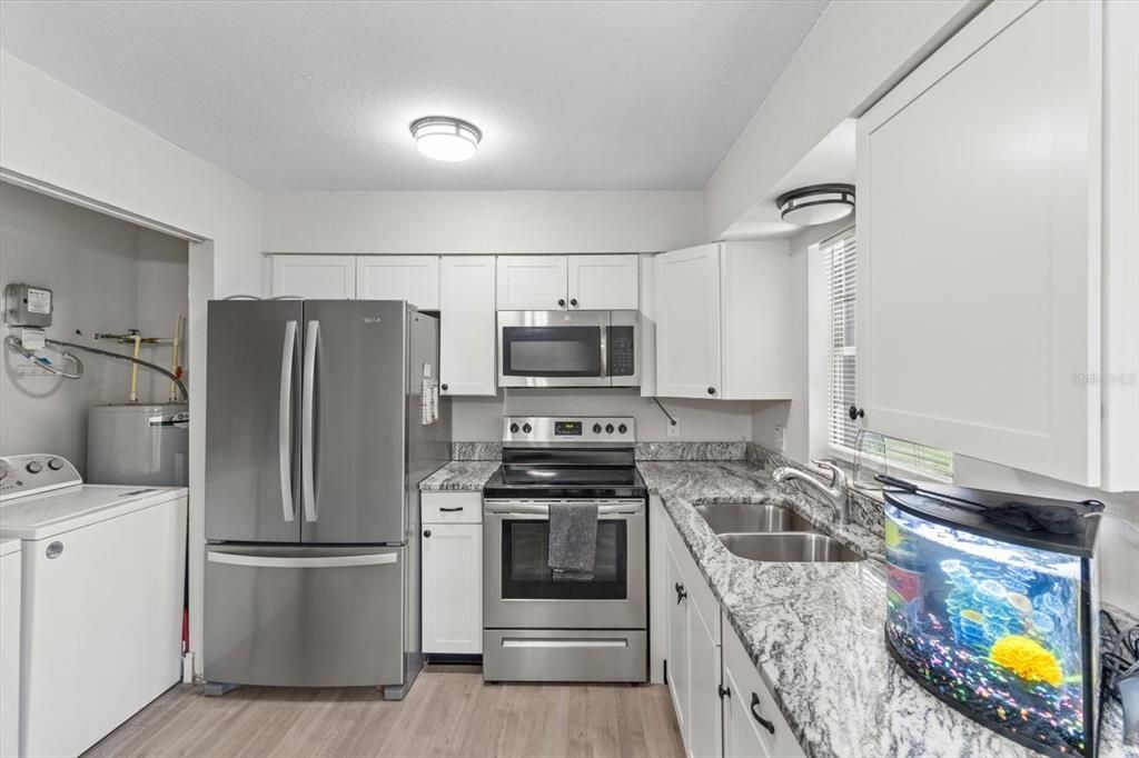 Interior, Kitchen, Stainless Steel Appliances, Wood Texture Flooring
