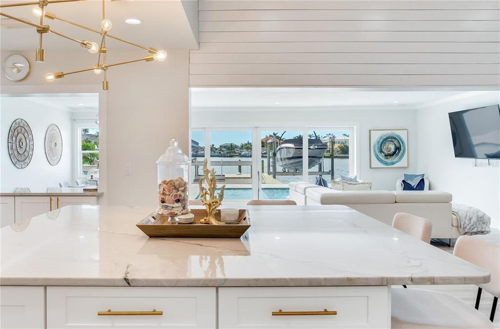 Dining room, Interior, Kitchen, Living room, Pendant Lights, Recessed Lighting, Water