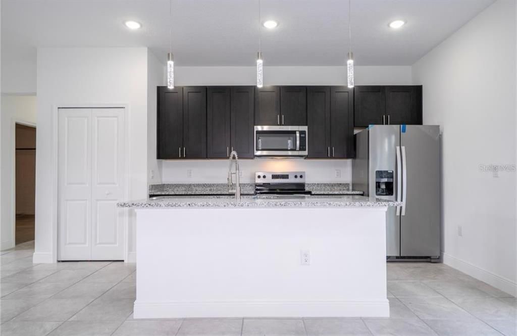 Interior, Kitchen, Pendant Lights, Recessed Lighting, Stainless Steel Appliances