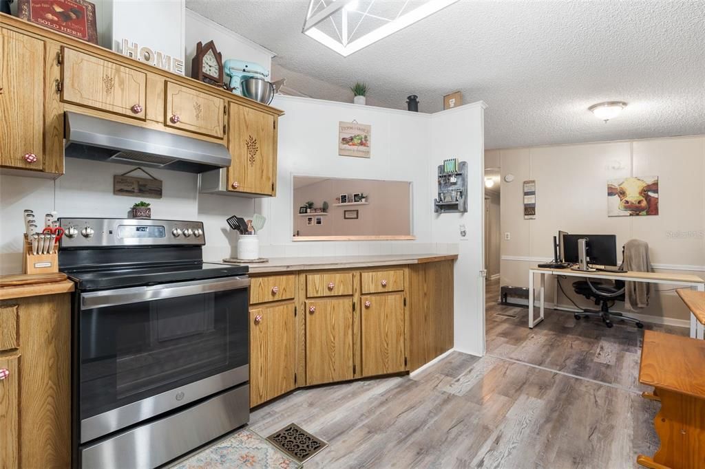 Interior, Kitchen, Stainless Steel Appliances, Wood Texture Flooring