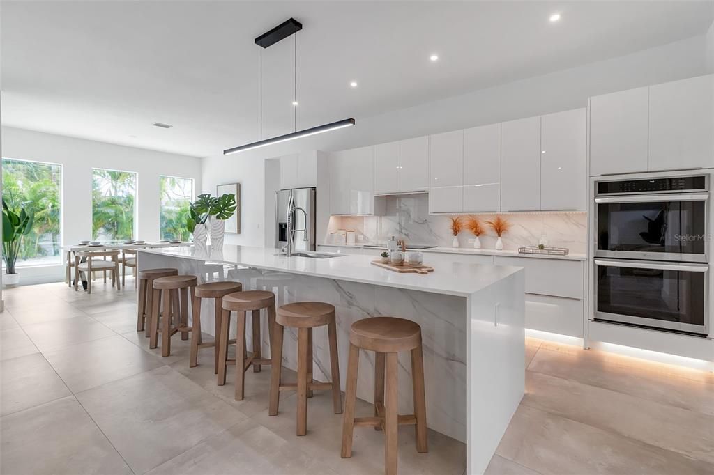 Interior, Kitchen, Pendant Lights, Recessed Lighting, Stainless Steel Appliances