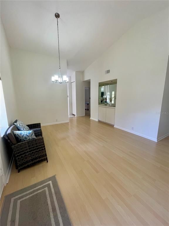 Chandelier, Empty room, Interior, Wood Texture Flooring