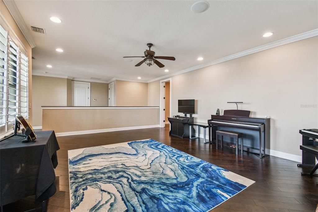 Interior, Piano, Recessed Lighting, Wood Texture Flooring