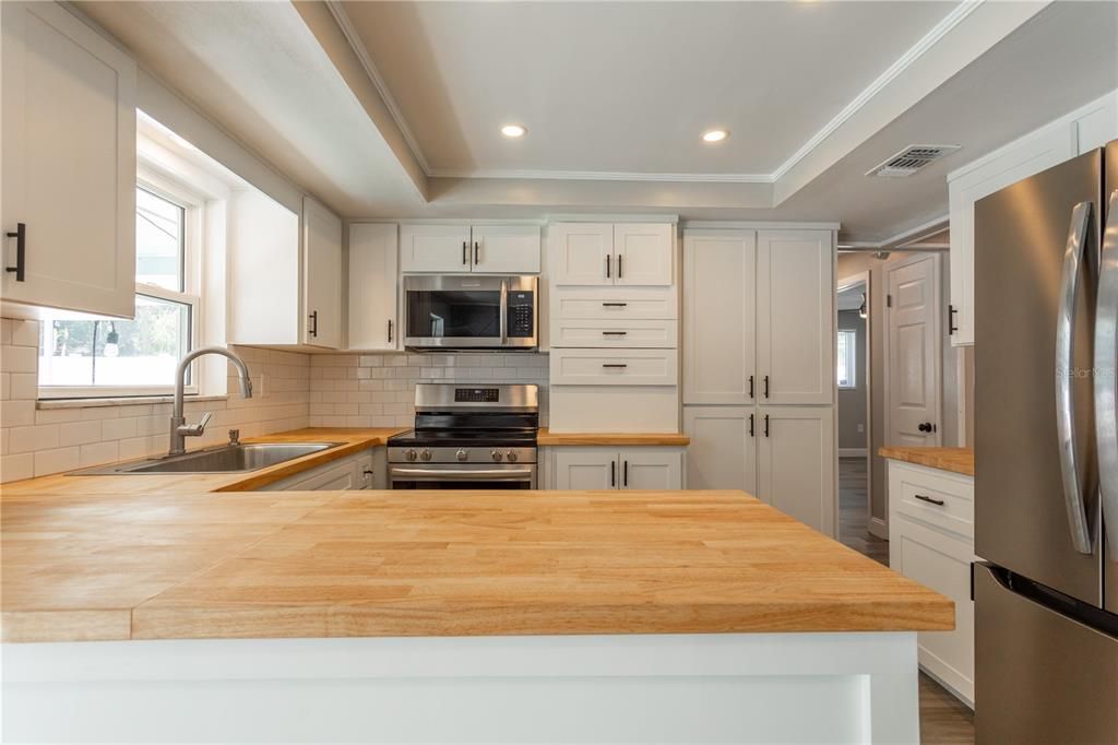 Interior, Kitchen, Recessed Lighting, Stainless Steel Appliances