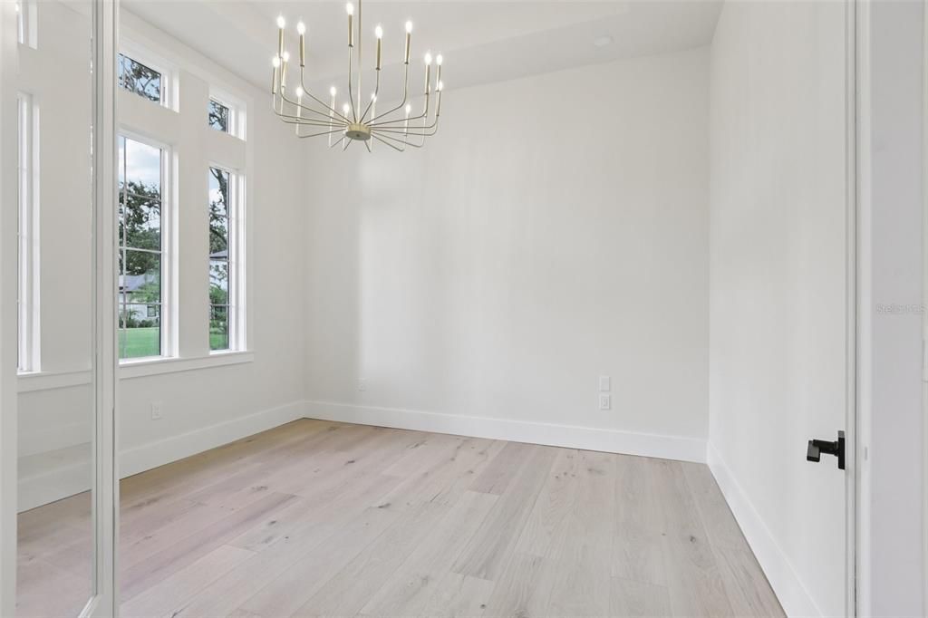 Empty room, Interior, Pendant Lights, Wood Texture Flooring