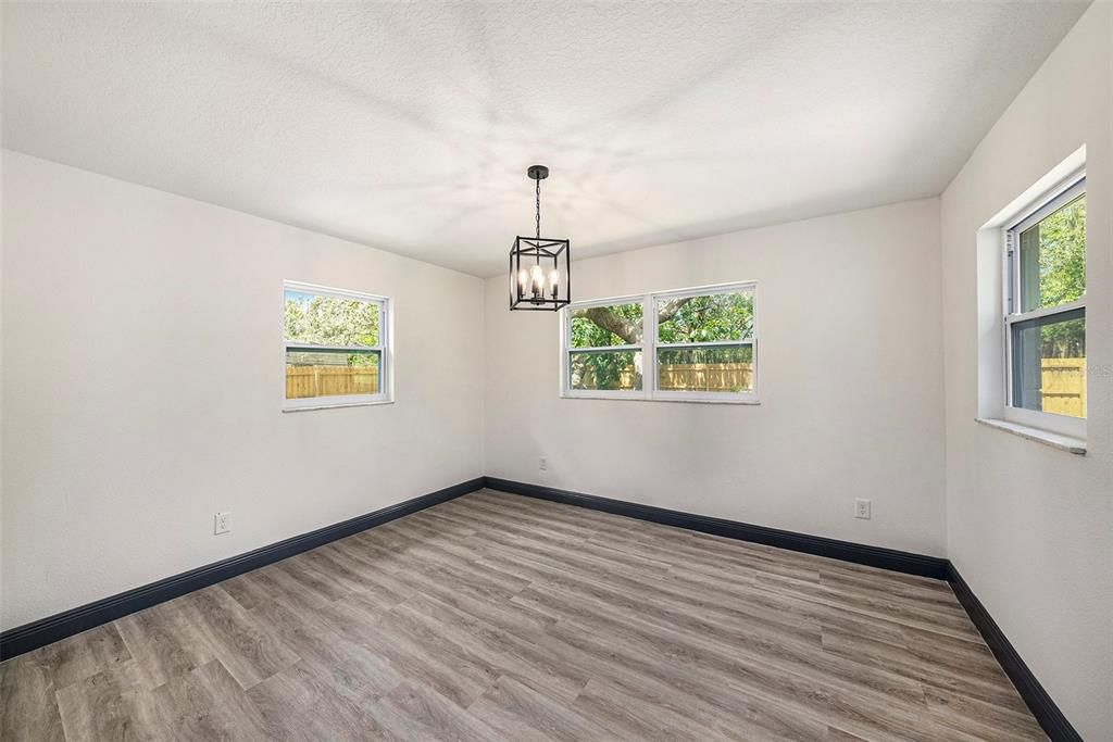 Empty room, Interior, Pendant Lights, Wood Texture Flooring