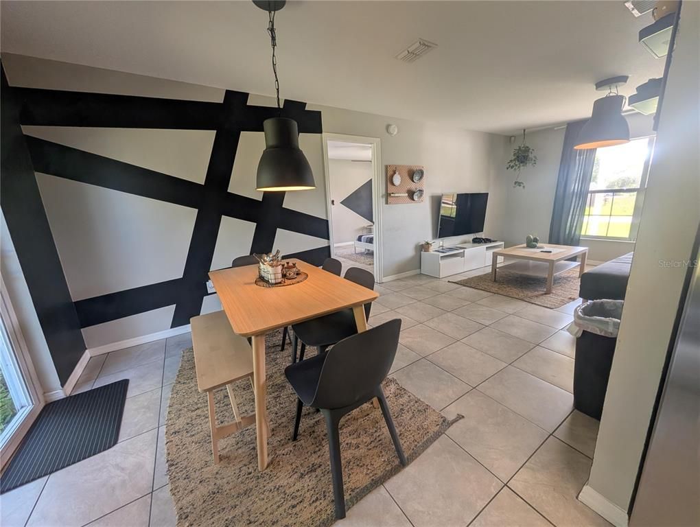 Dining room, Interior, Living room, Pendant Lights