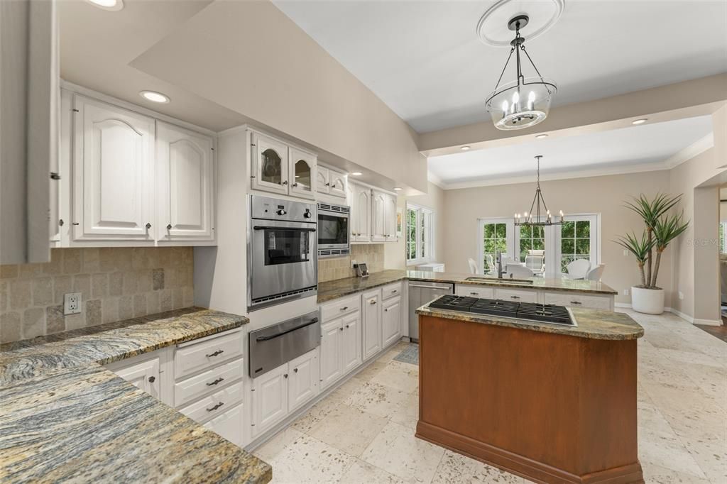 Chandelier, Interior, Kitchen, Pendant Lights, Recessed Lighting, Stainless Steel Appliances