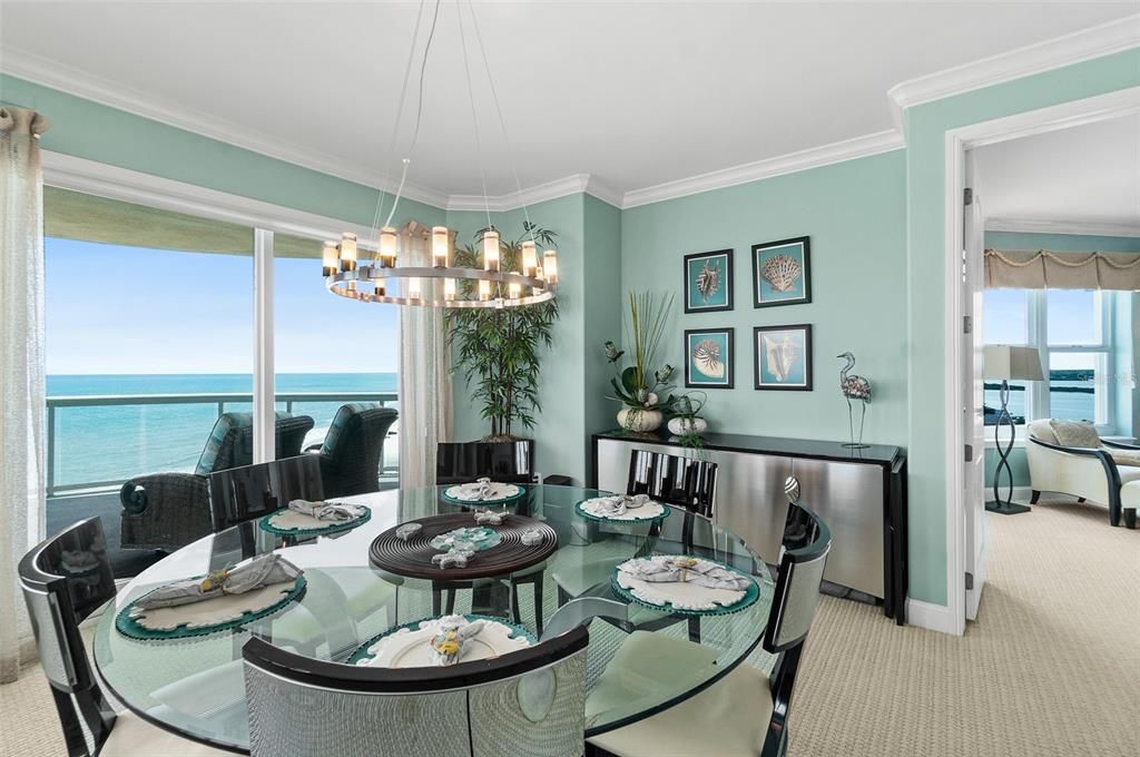 Dining room, Interior, Pendant Lights, Water