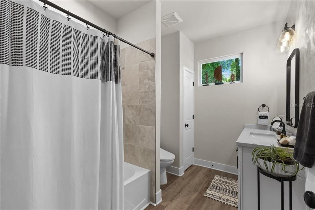 Bathroom, Interior, Wood Texture Flooring