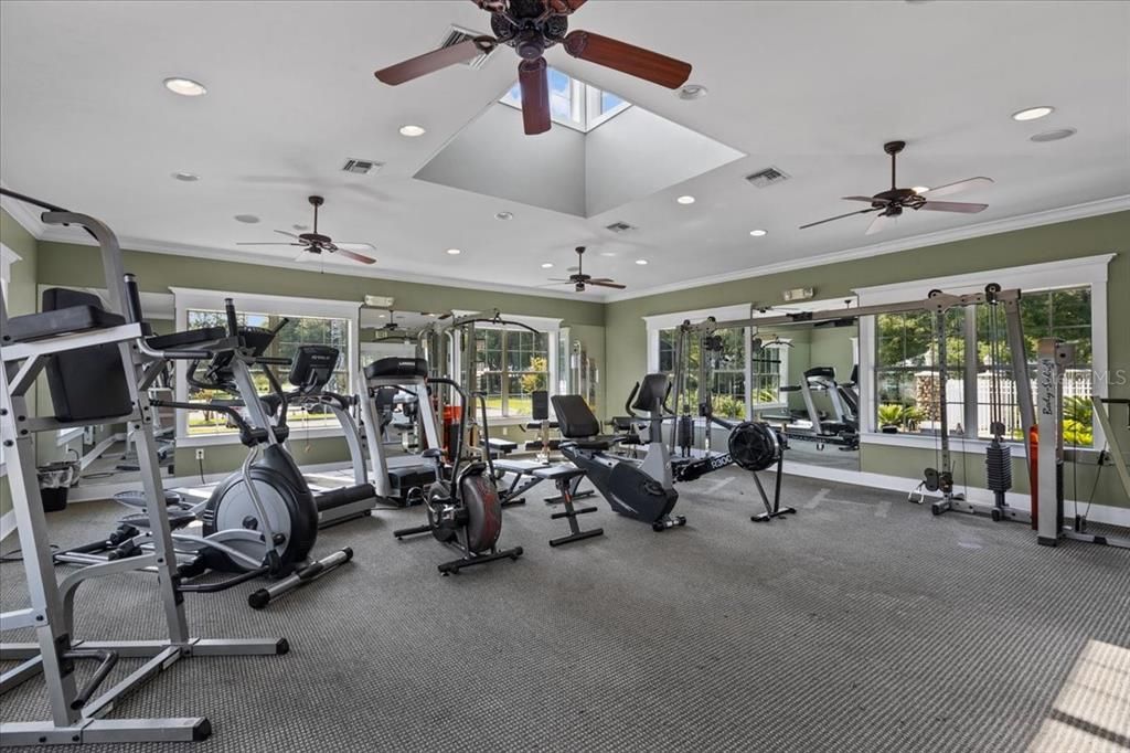 Fitness Equipment, Gym, Interior, Recessed Lighting