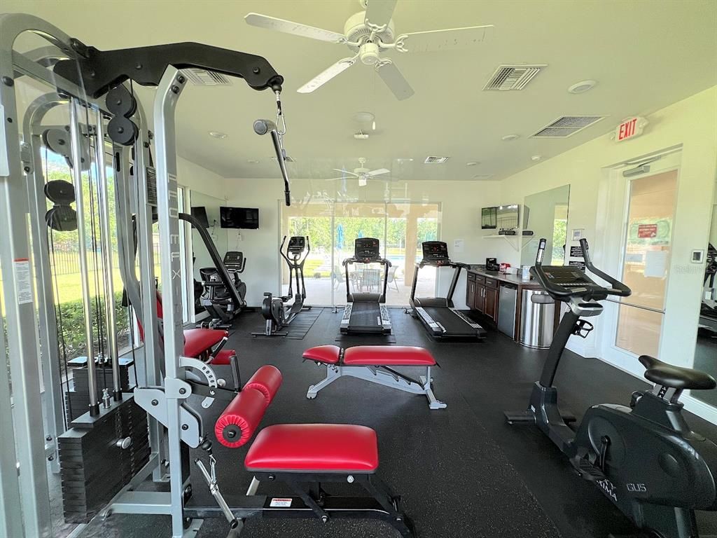 Fitness Equipment, Gym, Interior, Recessed Lighting