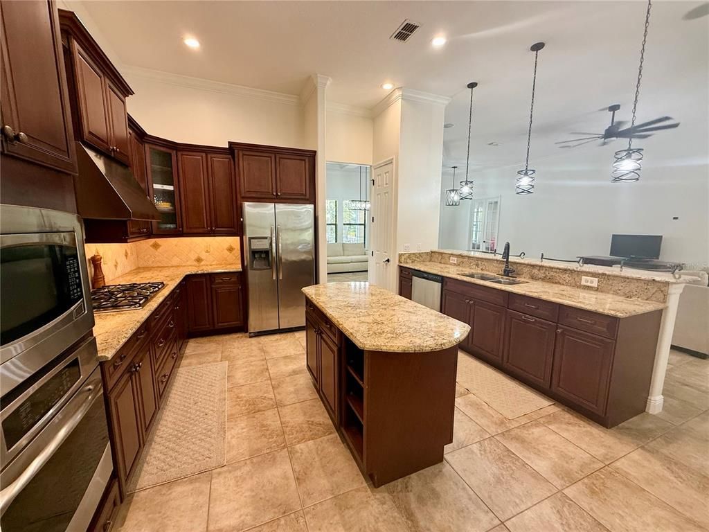 Interior, Kitchen, Pendant Lights, Recessed Lighting, Stainless Steel Appliances