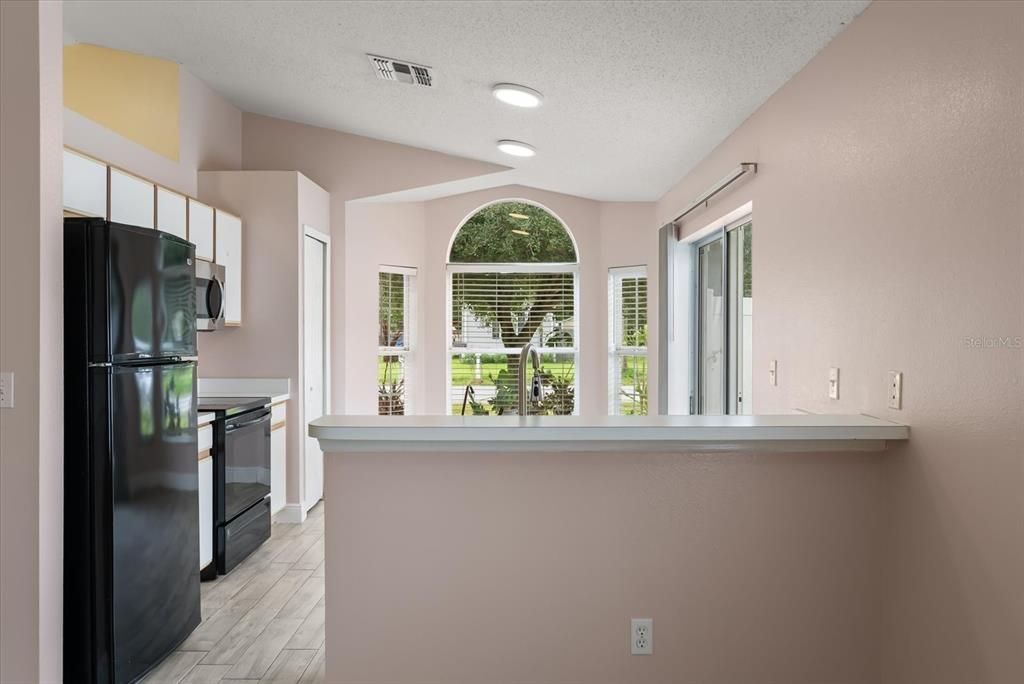Interior, Kitchen, Recessed Lighting, Wood Texture Flooring