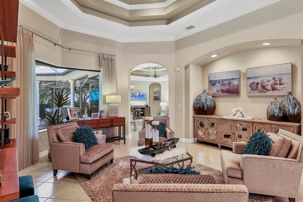Interior, Living room, Recessed Lighting