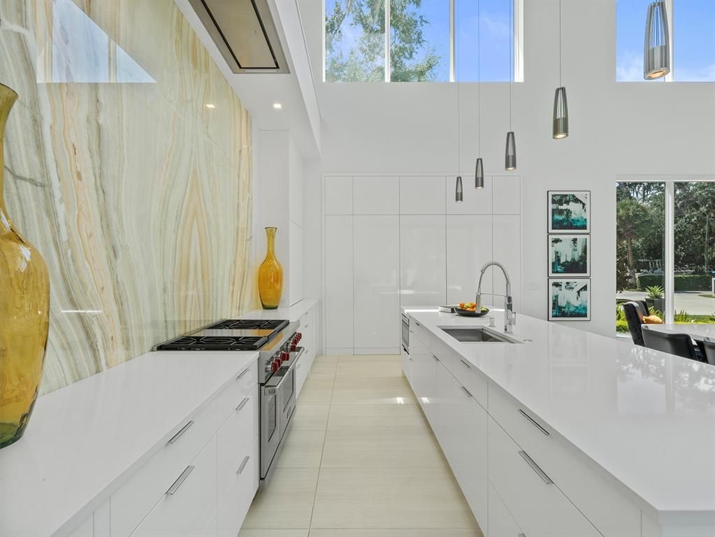 Interior, Kitchen, Pendant Lights, Recessed Lighting, Stainless Steel Appliances