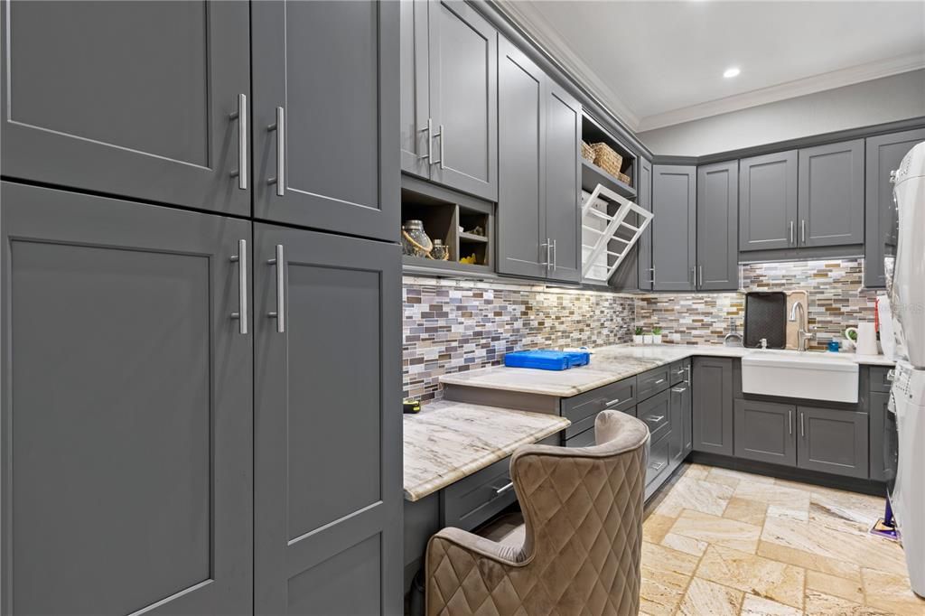 Interior, Kitchen, Recessed Lighting, Stone Walls