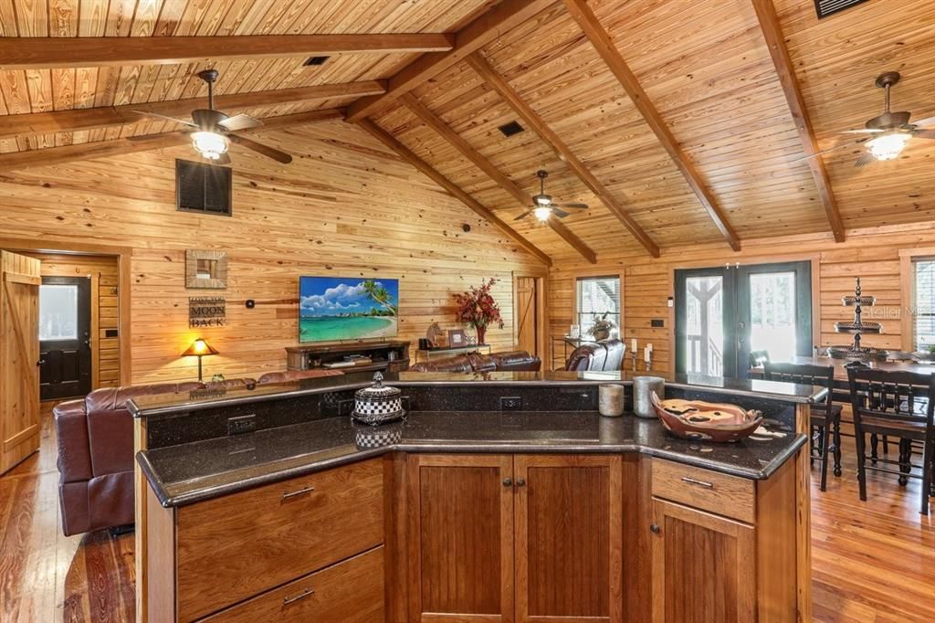 Dining room, Interior, Kitchen, Wooden Beams, Wooden Ceilings, Wood Texture Flooring, Wooden Walls