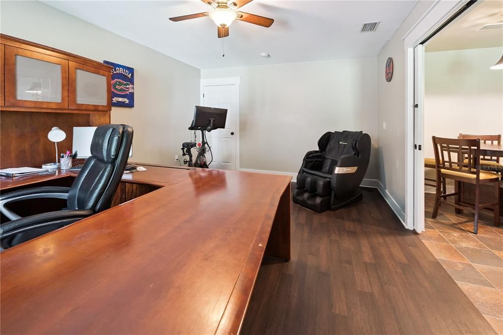 Fitness Equipment, Home Office, Interior, Wood Texture Flooring