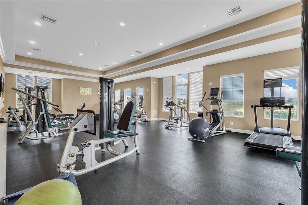 Fitness Equipment, Gym, Interior, Recessed Lighting