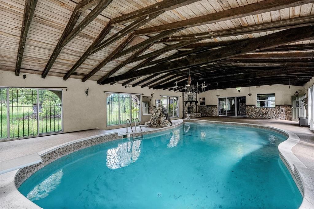 Interior, Pool, Wooden Beams, Wooden Ceilings