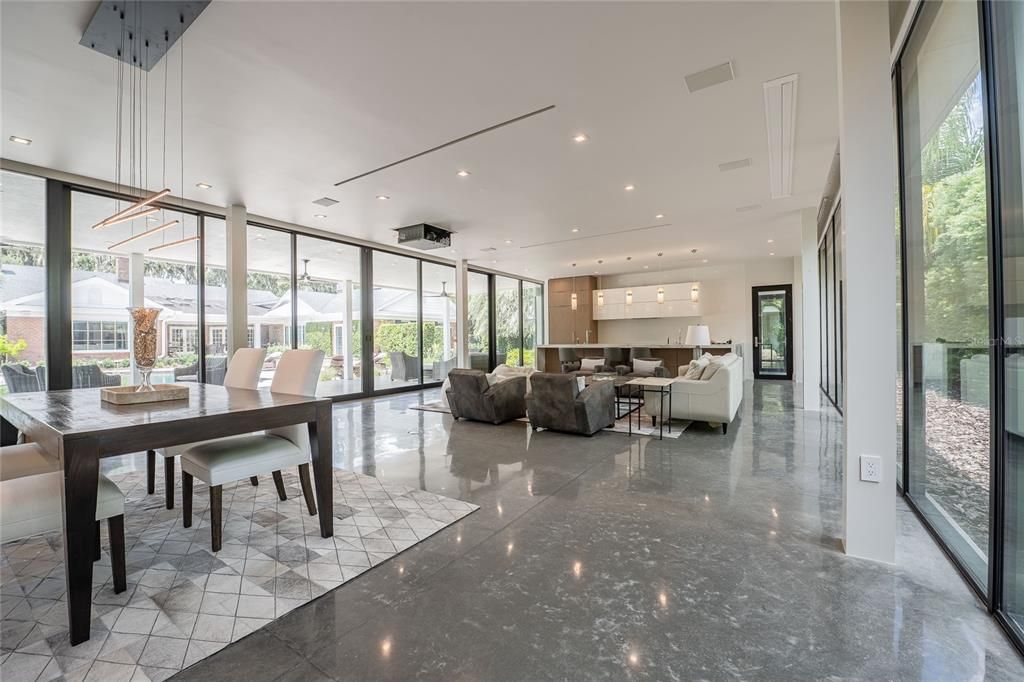 Dining room, Interior, Living room, Pendant Lights, Recessed Lighting