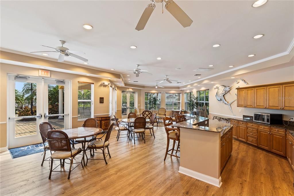 Dining room, Interior, Kitchen, Recessed Lighting, Wood Texture Flooring