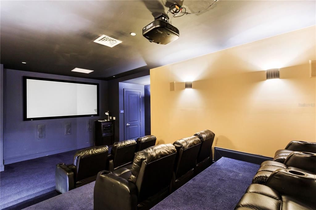 Home Theatre Room, Interior, Projection Screen, Recessed Lighting, Theatre Room