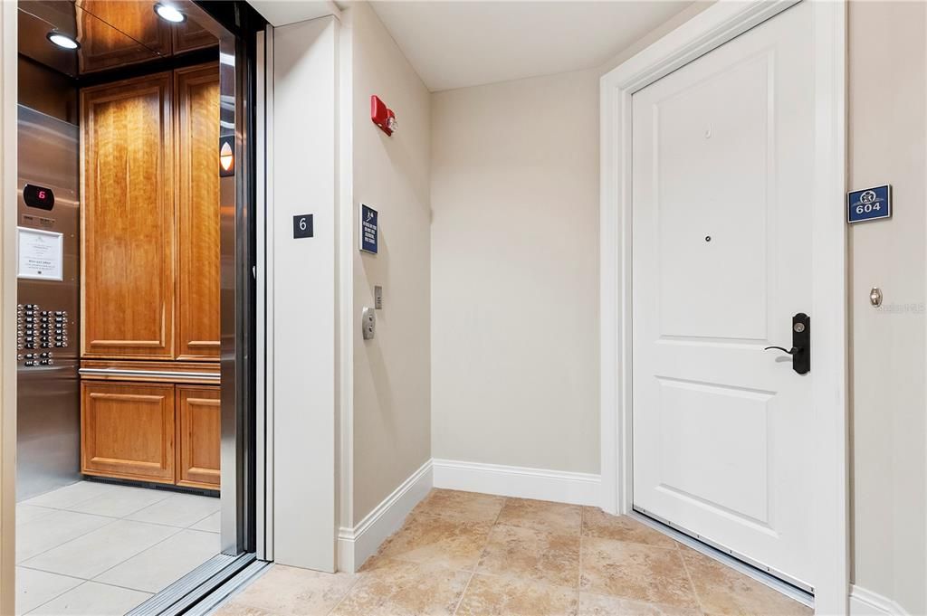 Elevator, Interior, Recessed Lighting, Wooden Walls