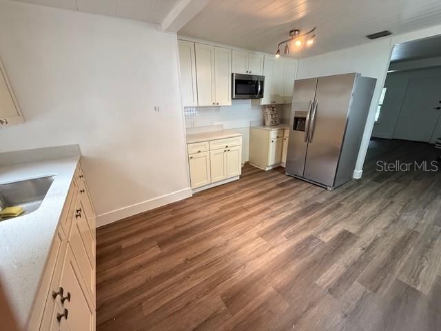 Interior, Kitchen, Stainless Steel Appliances, Wood Texture Flooring