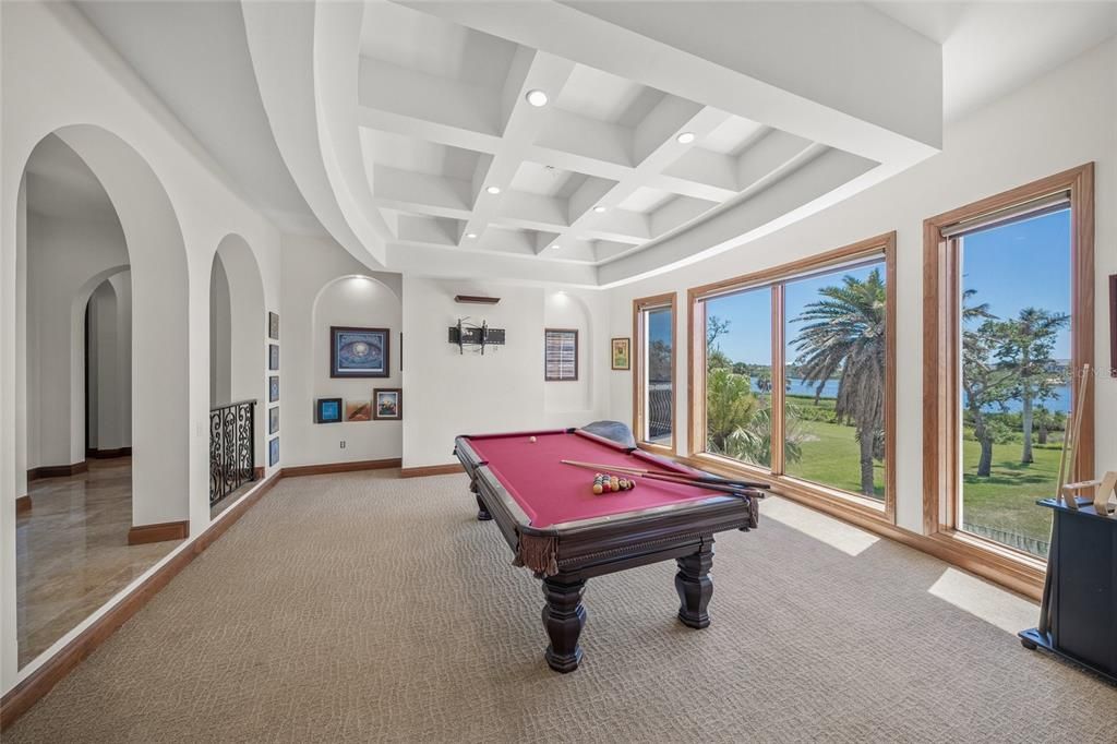 Billiard Table, Game Room, Interior, Recessed Lighting, Water