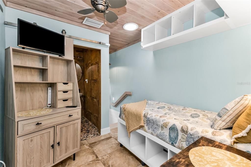 Bedroom, Interior, Recessed Lighting, Wooden Ceilings