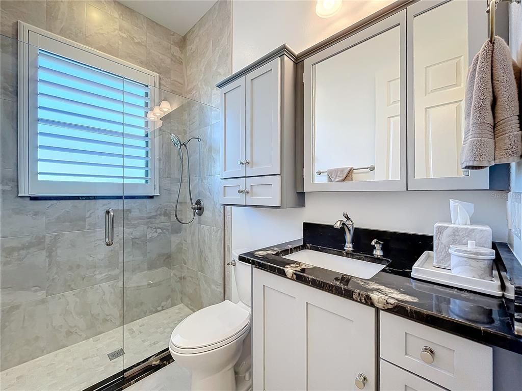 Bathroom, Glass Shower, Interior, Marble Walls