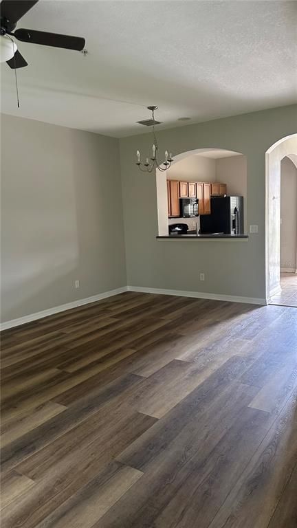 Chandelier, Empty room, Interior, Kitchen, Wood Texture Flooring