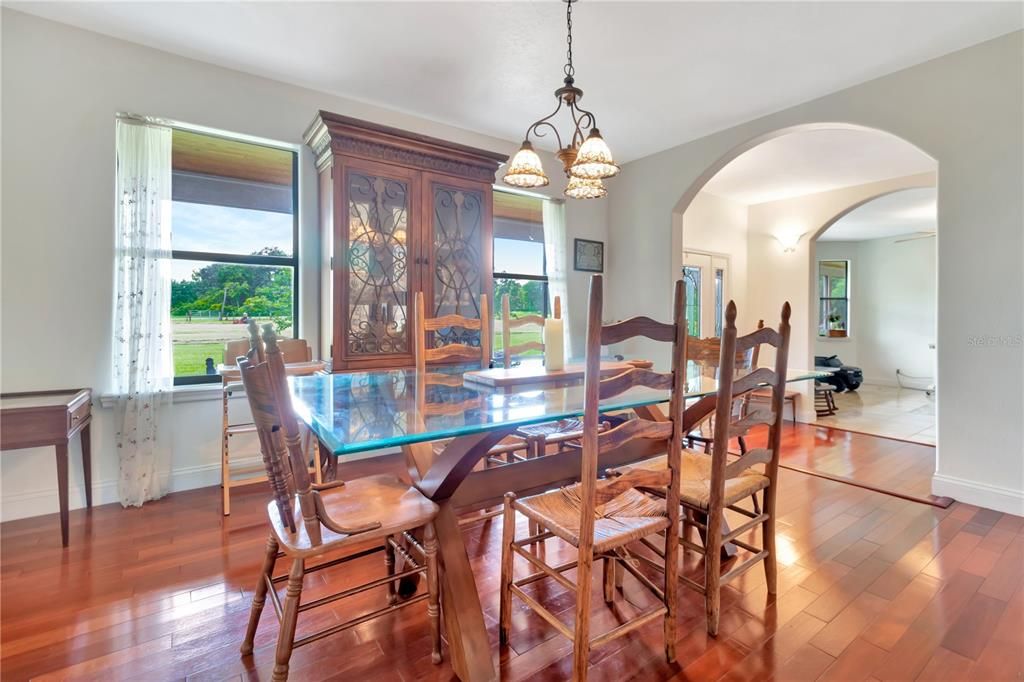 Chandelier, Dining room, Interior, Pendant Lights, Wood Texture Flooring