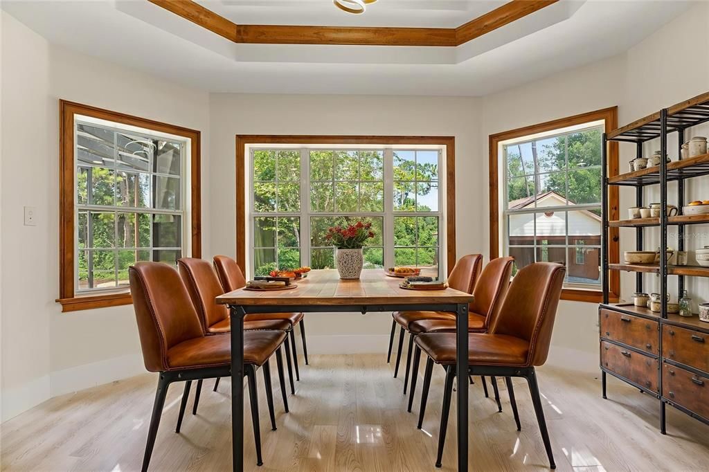 Dining room, Interior, Wood Texture Flooring