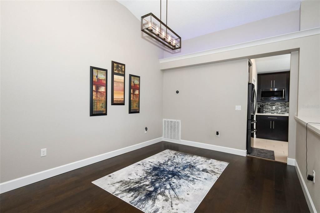 Interior, Kitchen, Pendant Lights, Wood Texture Flooring