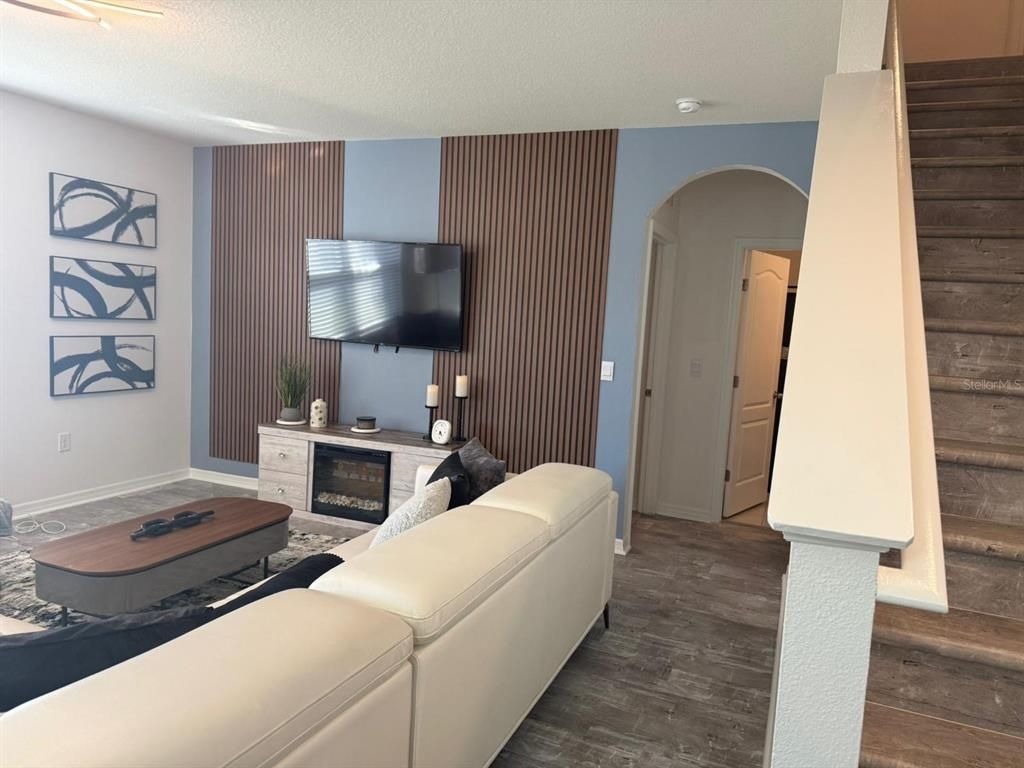 Fireplace, Interior, Living room, Wood Texture Flooring