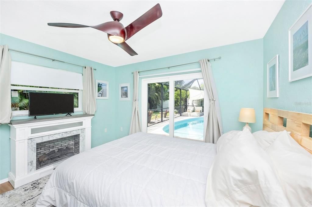 Bedroom, Fireplace, Interior
