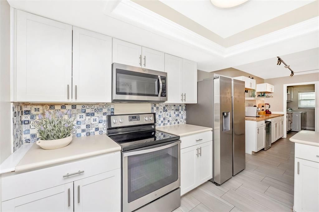 Interior, Kitchen, Stainless Steel Appliances, Wood Texture Flooring