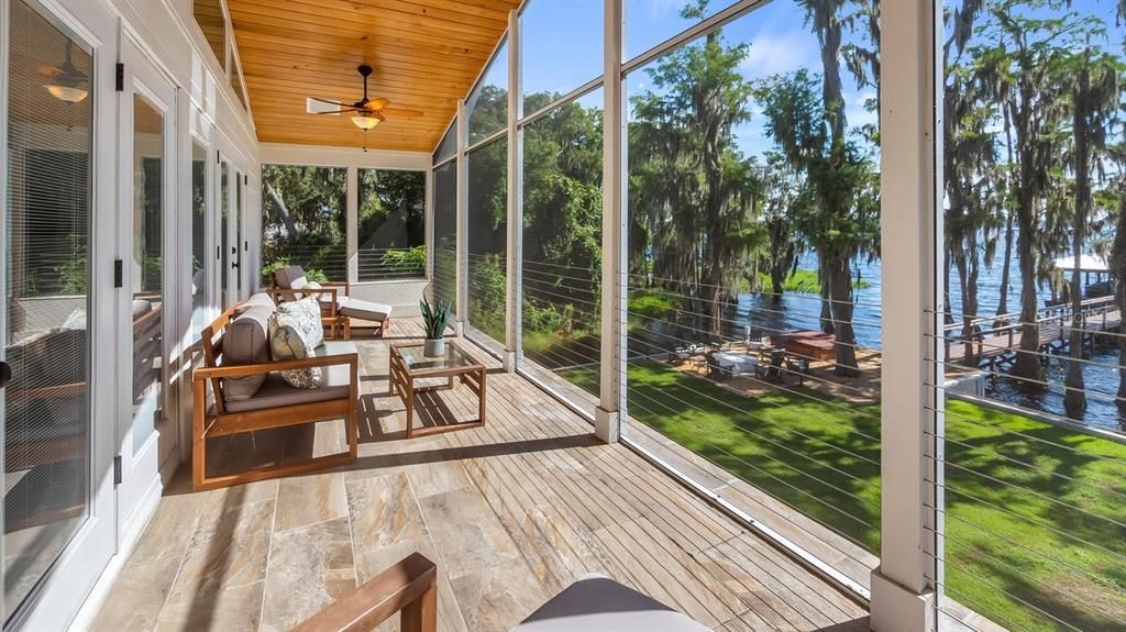 Interior, Sun Room, Water, Wooden Ceilings, Wood Texture Flooring