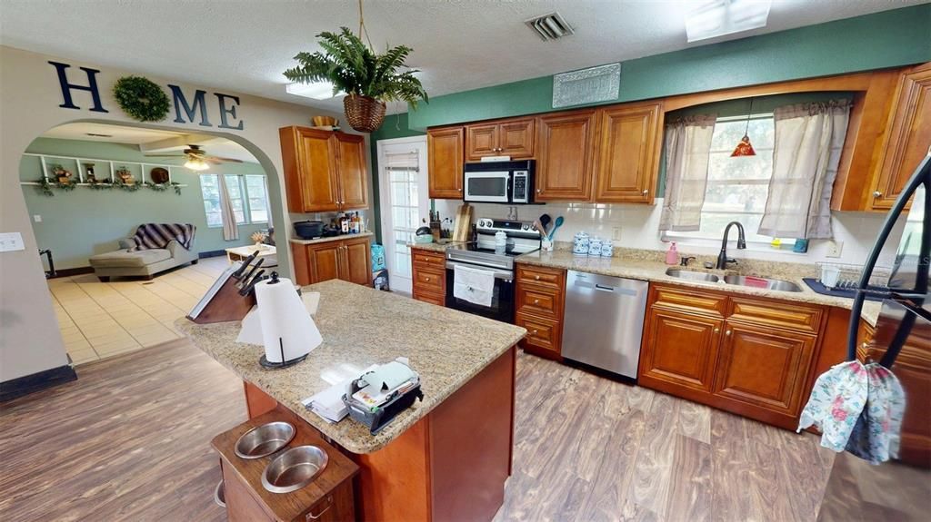 Interior, Kitchen, Wood Texture Flooring